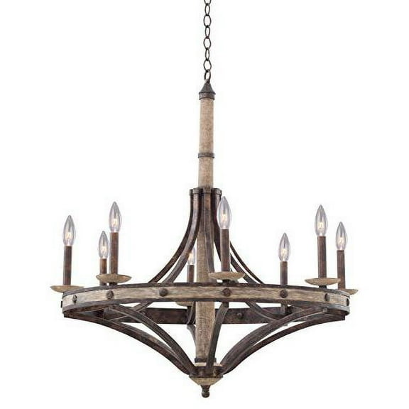 Kalco Lighting Coronado Round 8-light Wrought Iron Chandelier in Florence Gold
