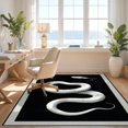 thumbnail image 3 of Design&I 5'x7' Ultra Soft Area Rug, Round Snake Minimalist Serpent Motif Solid Border Print Boho None Fluffy Washable Non Shedding for Bedroom Living Room Home Office, 3 of 7