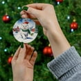thumbnail image 4 of Hello Winter Exotic Shorthair Frosty Morning Walk Welcome Snowy Christmas Ceramic Round Ornament Cat Lover Kitten Owner Gifts Home Tree Decor - 02018, 4 of 5