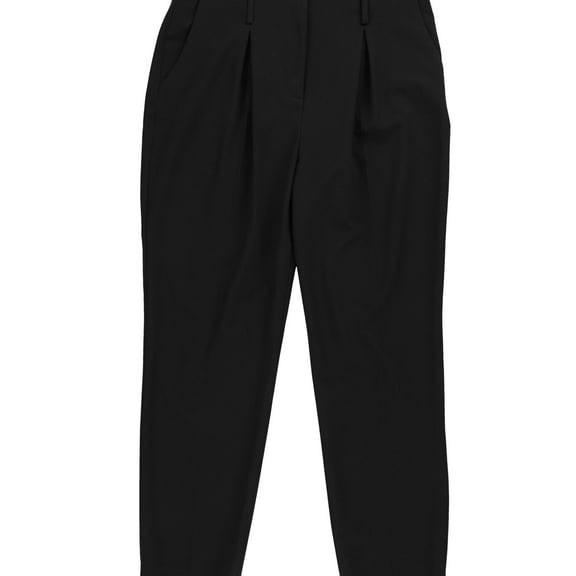 bar III Womens Pleated Casual Trouser Pants, Black, 10