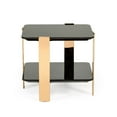 thumbnail image 2 of Cid 24 Inch Modern End Table, 1 Shelf, High Gloss, Ebony, Rose Gold- Saltoro Sherpi, 2 of 5
