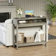 thumbnail image 6 of FAGAGA Wooden Console Table with Charging Station for Electronic Piano, Foldable Sofa Table with Storage for Living Room, Multifunctional Desk for Kitchen, Entryway | Gray, 6 of 10