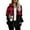 Red, variant on BLTIBY Women's Fall Winter Jacket Hooded Checkered Colour-Block Printed Fuzzy Zip up Drawstring Double-Faced Fleece Casual Warm Lightweight Coat with Pockets Khaki XXL