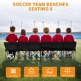 thumbnail image 2 of Slsy Sports Sideline Team Bench, Folding 6 Person Bench for Seating, Soccer Sport Team Collapsible 6 Chair Bench for Kids, Adults - 6 Seat Bench Black, 2 of 7