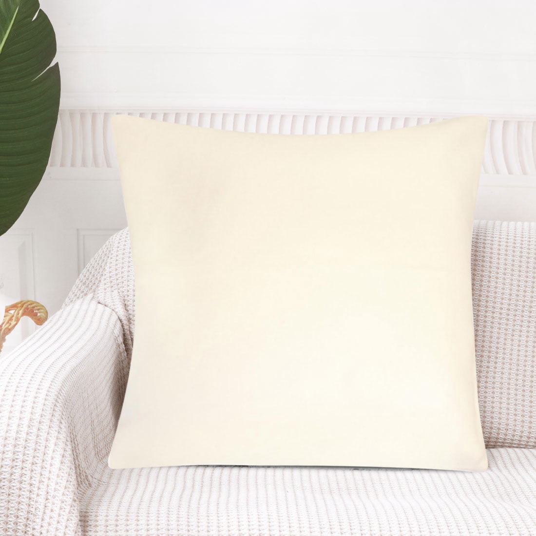 Unique Bargains 2Pcs Soft Viscose Velvet Decorative Throw Pillowcases 24"x24" Eco