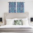 thumbnail image 3 of Vintage Morocco Kitchen Curtains Window Panels, Traditional Tribal Abstract Geometric Blue Insulated Window Treatment Curtain, Grommet Curtains for Bedroom/Living Room/Bathroom, 2 Piece 52"Wx45"L, 3 of 8