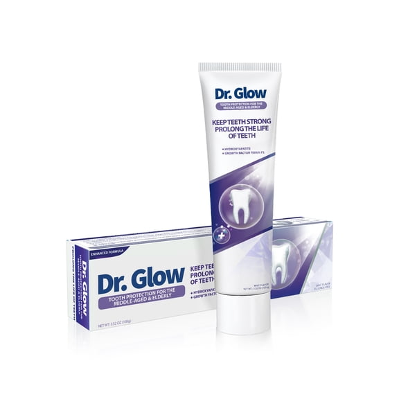 Dr. Glow Hydroxyapatite Toothpaste: Fluoride-Free Gum & Enamel Care for Seniors & Adults – Soothes Sensitivity