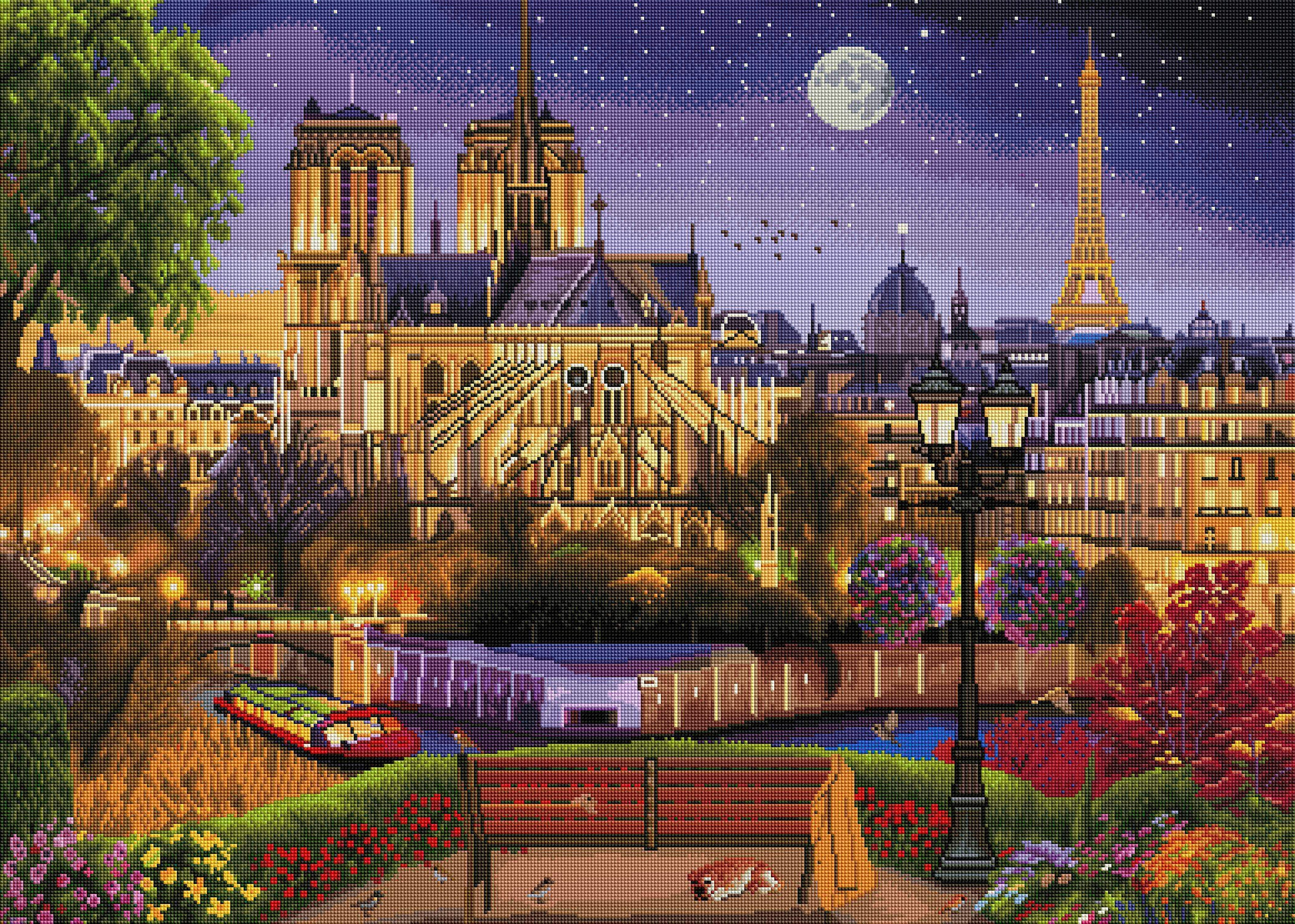 DIAMOND ART CLUB Notre Dame Night Diamond Painting Kit - Walmart.com