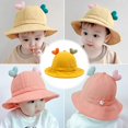 thumbnail image 5 of 50-54 cm Circunferencia de la cabeza Sombrero de bebé Sombrilla Protector solar Sombrero de lavabo Sombrero de pescador de amor Sombrero lindo para niños, naranja, 5 of 5