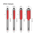 thumbnail image 2 of Juego De 4 Piezas Brocas Bloosom  Rectas Con Balero Para Router rojo, 2 of 4