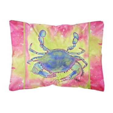 Carolines Treasures 8343PW1216 Crab Canvas Fabric Decorative Pillow, 12H x16W, multicolor