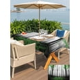 thumbnail image 4 of Outdoor Tablecloth with Umbrella Hole and Zipper, Green Forest Rectangle Table Cloth 52x70 Inch Waterproof Tablecloth, Vintage Foggy Woods Tree Mysterious Picnic Table Cover for Patio Camping, 4 of 7