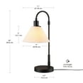 thumbnail image 4 of Globe Electric 20" Modern Matte Black Indoor Table Lamp with Fabric Shade, 4 of 9