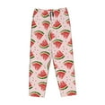 thumbnail image 4 of Naloa Hand Drawn Watermelon Print Women’s Ultra-Soft Comfy Pajama Lounge Pants with Pockets & Drawstring, 4 of 8