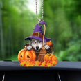 thumbnail image 2 of Halloween Pumpkin Car Home Pendant Auto Interior Decoration Car Hanging Ornament Car Rearview Mirror Pendant for Home Bedside Office Style D, 2 of 7
