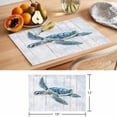 thumbnail image 6 of Blue Coastal Turtle Placemats Set of 4 Sea Nautical Beach Ocean Vintage Place Mats Indoor Wipeable Table Mats Washable Cloth Dining Table Placemats for Kitchen Holiday Party Home Decor 13x19 Inch, 6 of 9