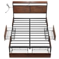 thumbnail image 4 of Cama Matrimonial FABATO con cabecera, cajones y Luces LED USB, 4 of 6