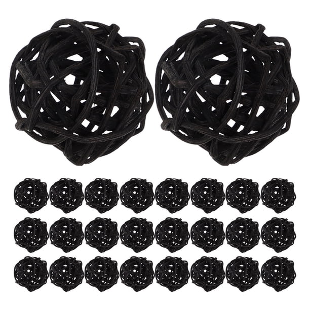 GOOHOCHY 40 bolas decorativas de ratán de 3 cm para centros de mesa, jarrones, jarrones, bodas, fiestas, decoración de mesas, accesorios artesanales.