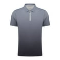 thumbnail image 3 of WREESH Men's Solid Zippered Henley Shirts Casual Printed Short Sleeve T-Shirt with Turn Down Collar a Stylish Solid Color Top with Zipper Navy, 3 of 5