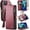 Elegant Wine Red, variant on for iPhone 12/12 Pro Case, RFID Blocking for iPhone 12 Wallet Case for Women with Card Holder, Zipper Magnetic Flip PU Leather Strap Protective Cover for iPhone 12/Pro Phone Case, Wine Red