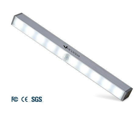 

EVERBESTSALESLLC 10-LED Wireless Motion Sensor Activated Night Light Stick-on Anywhere Step Sensing LED Light Bar with Magnetic Strip Pure White 2-Pack