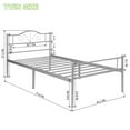 thumbnail image 4 of Geniqua Twin Size Bed Frame Steel Silver Foundation Vintage Headboard Footboard Foundation Tool Free No Box Spring Needed, 4 of 8