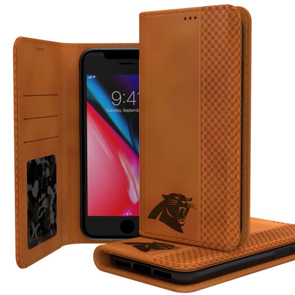 Funda Folio Keyscaper Carolina Panthers para iPhone con Billetera