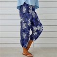 thumbnail image 5 of Aoochasliy Linen Pants for Women Summer Casual Loose Cotton And Capri Pocket Solid Pants Deals of the Day, 5 of 8