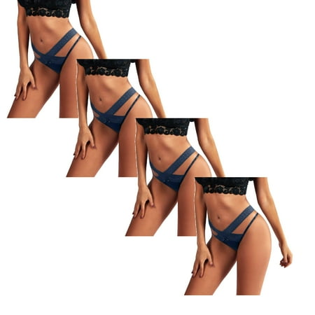 

Women Underwear Brief Lace Lingerie Temptation Low-waist Thong Panties 4PC