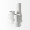 thumbnail image 6 of 9" White Contempo Deco Ceramic Vase, 6 of 7
