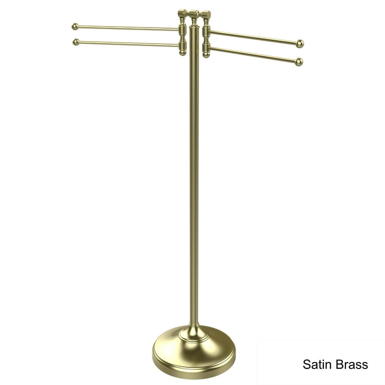 Allied Brass Towel Stand with 4 Pivoting Swing Arms in Satin Nickel Allied Brass Towel Stand with 4 Pivoting Swing Arms in Satin Nickel