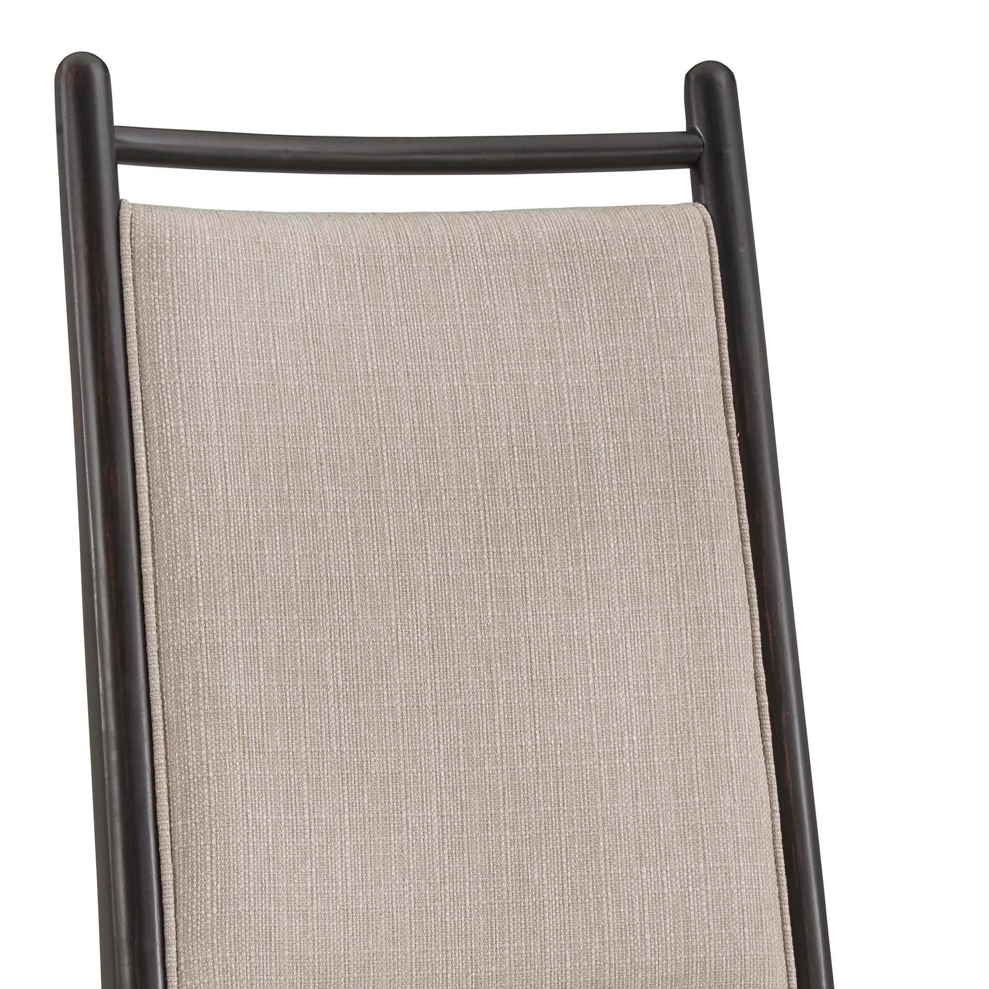 Weston Home Alta Wood Finish Beige Fabric Dining Chair, Set of 2, Black Oak