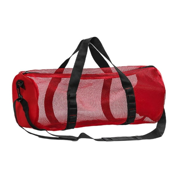 Yinanstore Sac de Sport en Maille pour Hommes Femmes Fermeture Éclair Clouse Sacs de Plongée Grande Capacité Sac de Voyage Sac d'Entraînement pour Sports Nautiques Natation Rouge