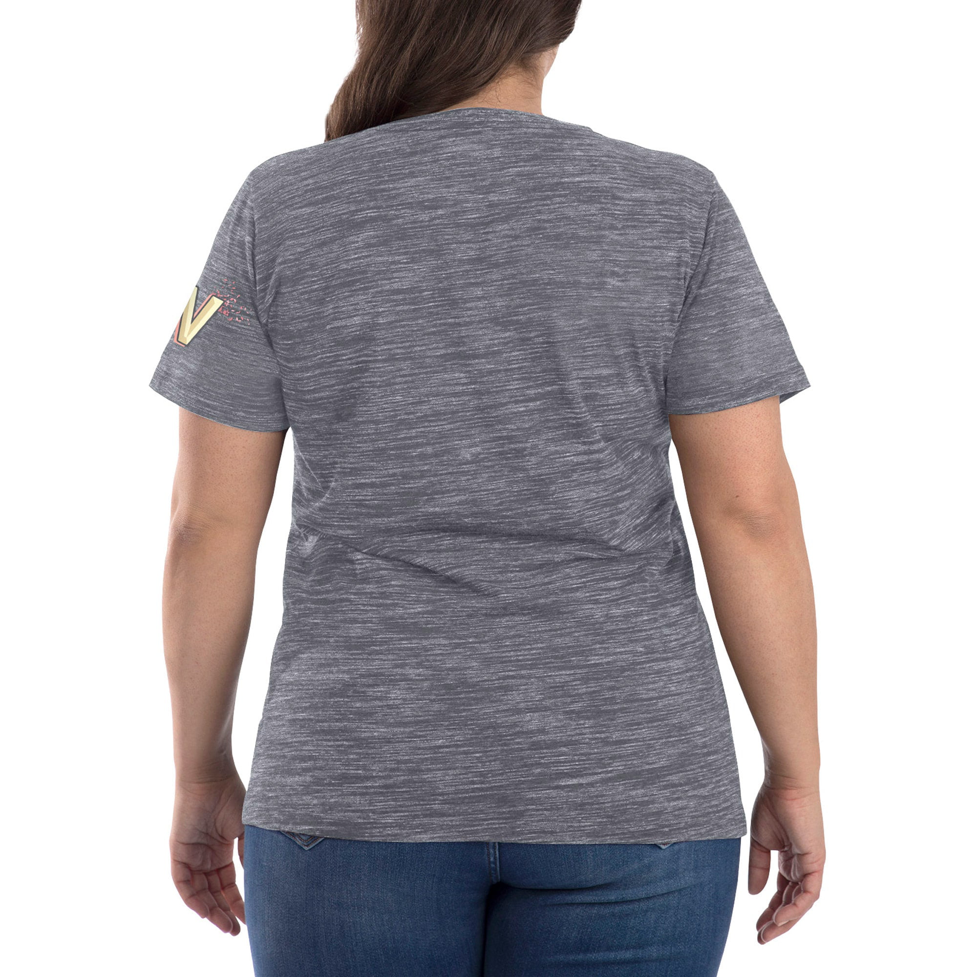 Washington Nationals New Era Women's 2022 City Connect Cap Logo Tri-Blend  V-Neck T-Shirt - Gray