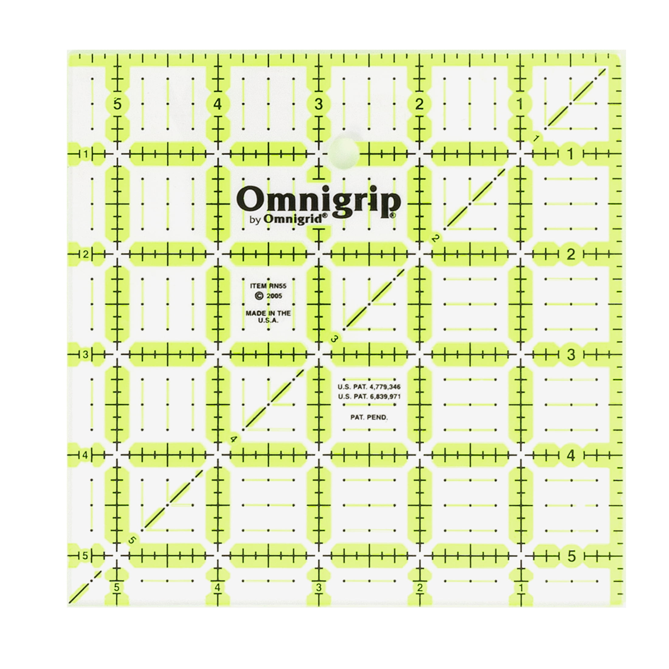 Omnigrip 51/2" x 51/2" NonSlip Square Quilting Ruler by Omnigrid