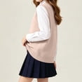 thumbnail image 5 of Asgosdo Girls Knit Vest Cotton Sleeveless V Neck Teen School Uniform Pullover Classic Sweater Tops Size 5-17Y, 5 of 7