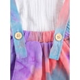 thumbnail image 4 of Seyurigaoka Toddler Girls Outfits Sets White Long Sleeve Blouse Tie Dye Suspender Skirt 2 Pcs Clothes, 4 of 6