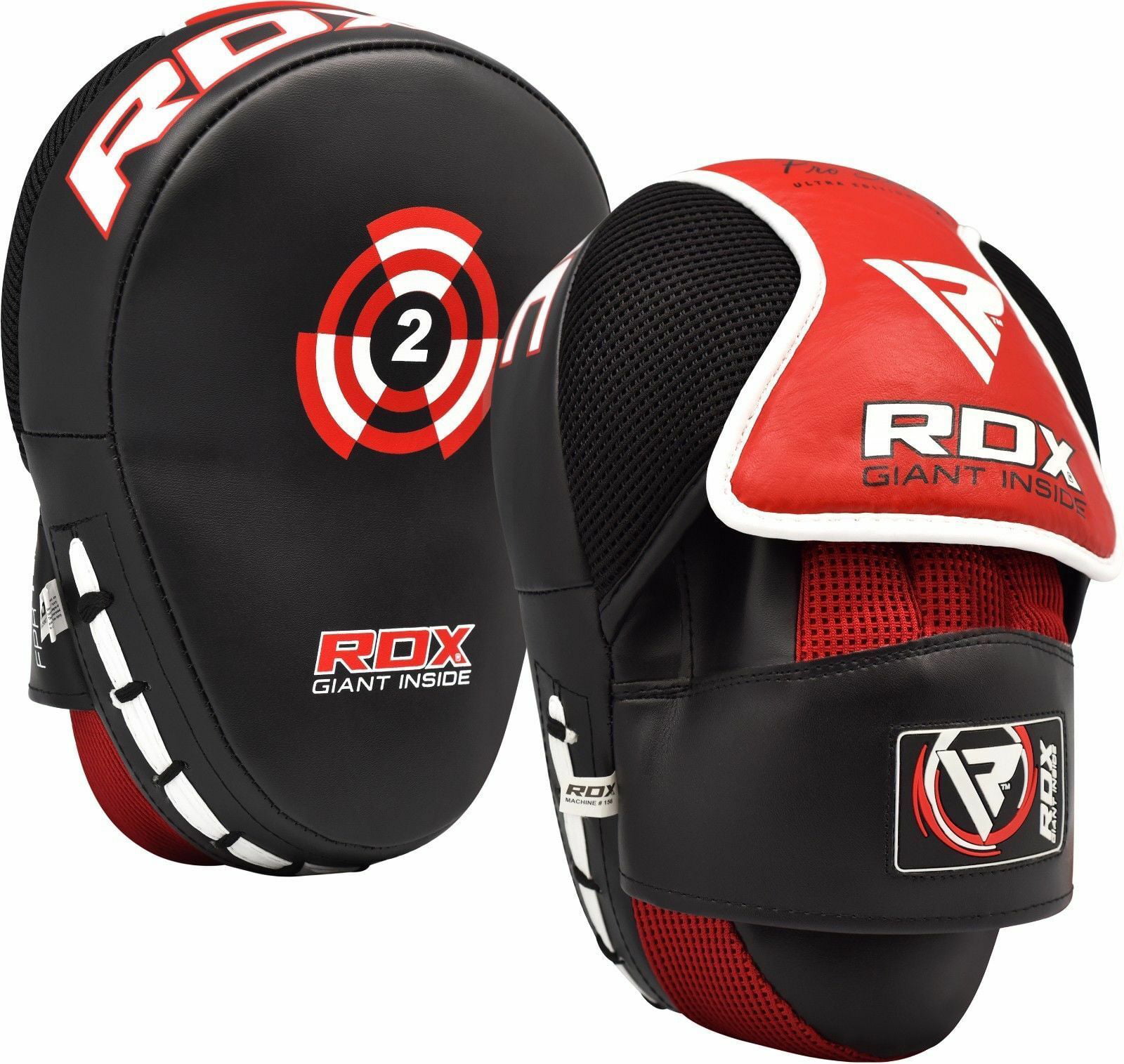 RDX Leather Focus Pads Hook and Jab Boxing Muay Thai Curved Mitts Punching MMA C