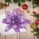 thumbnail image 4 of 16 cm Polvo pegajoso de Navidad Flor de simulación hueca Navidad Corona de árbol de Navidad octogonal Accesorios de ratán Decoración (Azul grande), 4 of 7