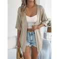 thumbnail image 3 of Plus Size Women's Short Sleeve Cardigan Lightweight Knitted Beach Sweater, 3 of 6
