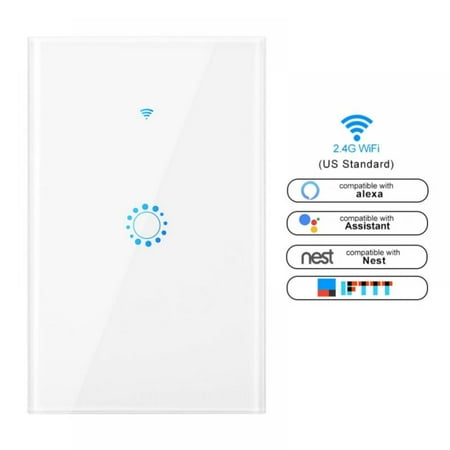 

Smart WiFi Switch In-Wall Light Switch APP Remote Control Touch Panel Work with Amazon Alexa Google Home Timing