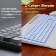 thumbnail image 2 of Rechargeable Backlit Wireless Keyboard and Mouse Combo, Ergonomic with Wrist Rest & Phone Holder, Silent for Windows/Mac/Chrome OS - Cloud White, 2 of 9