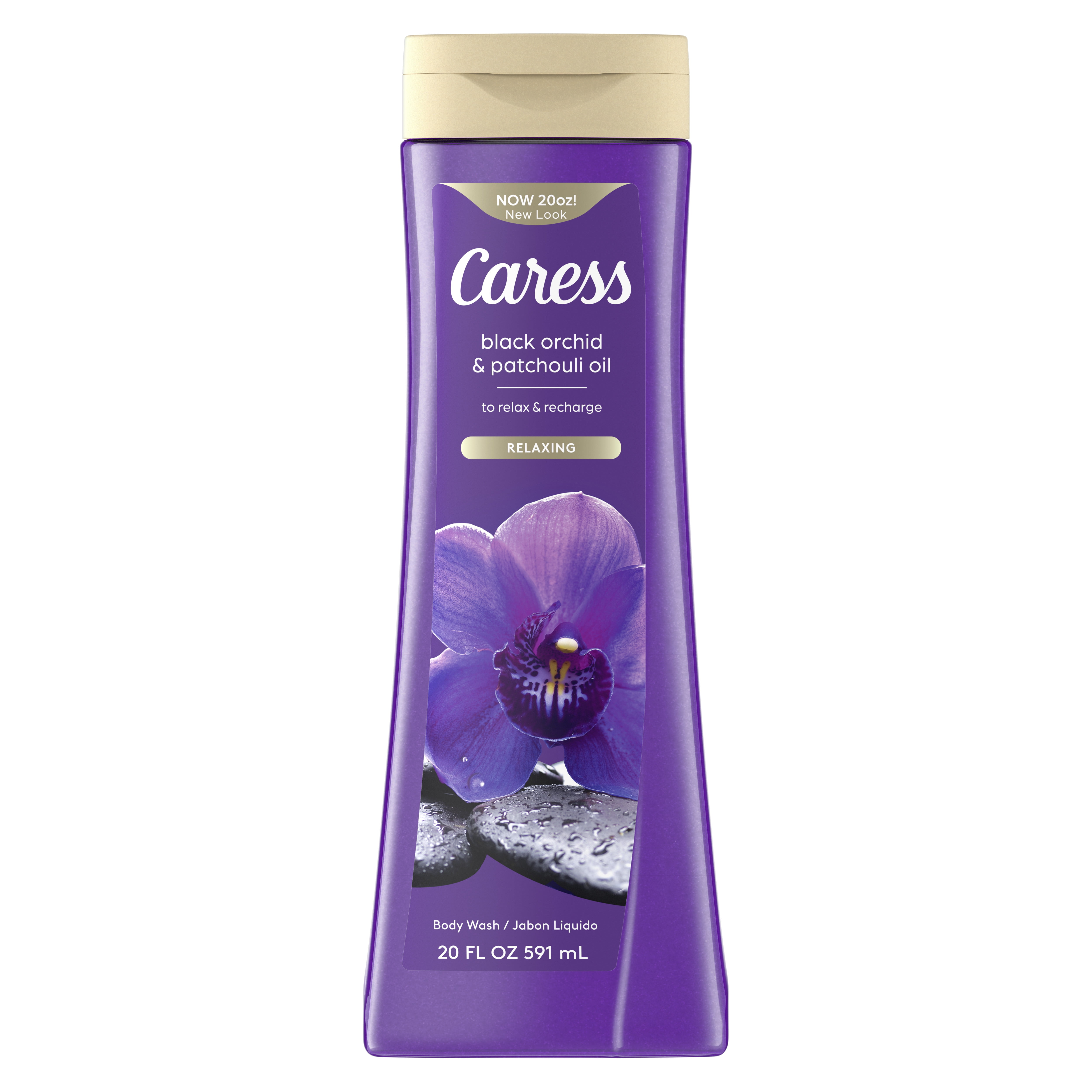Caress Body Wash To Relax and Recharge Black Orchid & Patchouli Oil, 20 fl oz