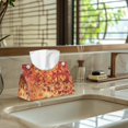 thumbnail image 5 of COEQINE Tissue Box Holder PU Leather Rectangle Tissue Case Dispenser Facial Tissue Box for Bathroom Bedroom Kitchen Office Outdoor Tent Car Autumn Home Decoraton, Maple Leaf Branch, 5 of 7