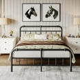 thumbnail image 2 of QFTIME 14" California King Bed Frame with Headboard and Footboard, Heavy Duty Metal Platform, Premium Steel Slat Mattress Foundation with Storage, No Box Spring Needed, 2 of 6
