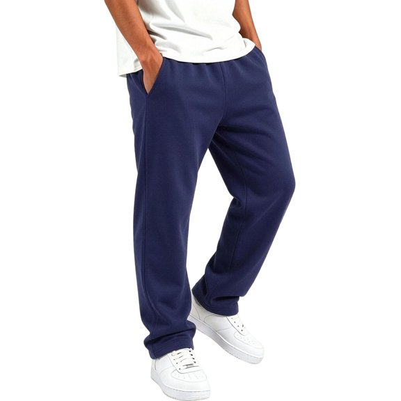 Boys Sweatpants with Pockets Baggy Elastic Waist Wide Leg Casual Kids Jogger Pants Blue 4 T