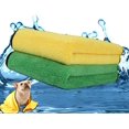 thumbnail image 1 of HAHDAXIA 2 Pack Dog Towels Super Absorbent Pet Bath Towel Microfiber Dog Drying Towel for Small Medium Large Dogs and Cats, Machine Washable, 19.7Inch x 39.4Inch, Yellow-Grey & Green-Grey, 1 of 7