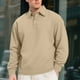 thumbnail image 1 of Seeotter Men's Knit Sweater Long Sleeve Casual Collared Quarter Button Golf Waffle Textured Sweater, 1 of 7