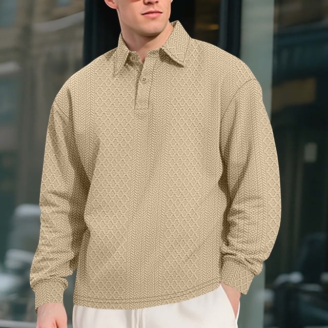 pstuiky Camisas de invierno de manga larga para hombre, Blusa/camiseta informal de manga larga con cuello vuelto de color liso para hombre Tops de hombre xxl