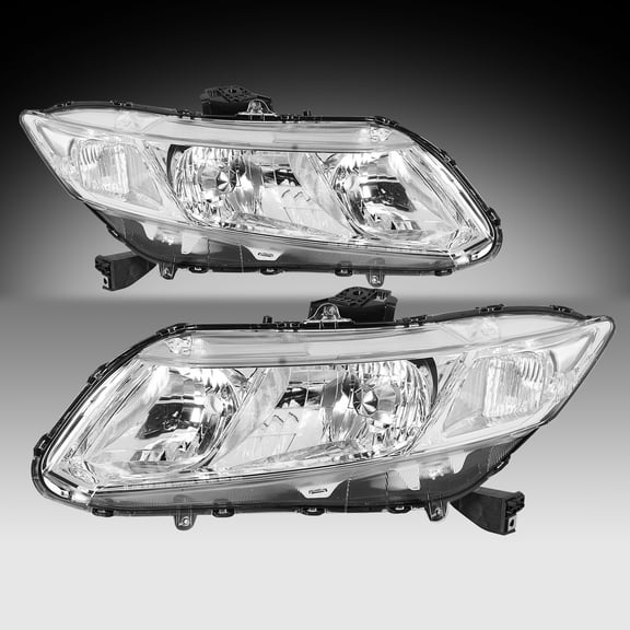 For 2012-2015 Honda Civic Sedan 12-13 Coupe Chrome Clear Headlights Assembly